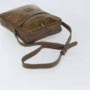 FENDI Zucchino Canvas Shoulder Bag Brown Auth kk603-7