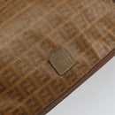 FENDI Zucchino Canvas Shoulder Bag Brown Auth kk605-14