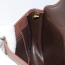 Christian Dior Shoulder Bag Leather Brown Gold Auth kk606-19