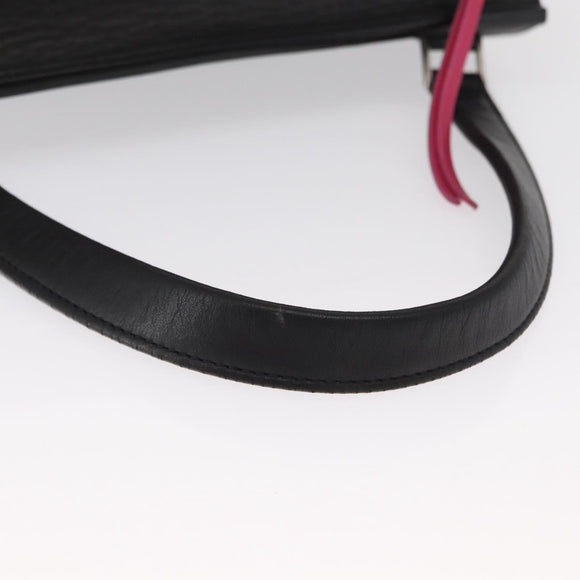 CELINE Edge Small Hand Bag Leather Pink Black khaki Auth kk608