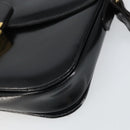 CELINE Horse Carriage Shoulder Bag Leather Black Gold Auth kk609-9