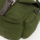 PRADA Shoulder Bag Nylon Silver Khaki Auth kk616-14