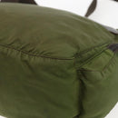 PRADA Shoulder Bag Nylon Silver Khaki Auth kk616-16