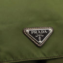 PRADA Shoulder Bag Nylon Silver Khaki Auth kk616-18