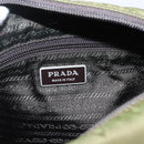 PRADA Shoulder Bag Nylon Silver Khaki Auth kk616-19