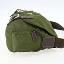 PRADA Shoulder Bag Nylon Silver Khaki Auth kk616-3