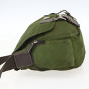 PRADA Shoulder Bag Nylon Silver Khaki Auth kk616-4