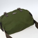 PRADA Shoulder Bag Nylon Silver Khaki Auth kk616-6