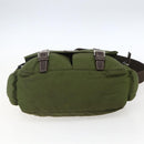 PRADA Shoulder Bag Nylon Silver Khaki Auth kk616-5