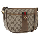 GUCCI GG Supreme Web Sherry Line Bag PVC Beige Gold 89 02 032 Auth kk618-1