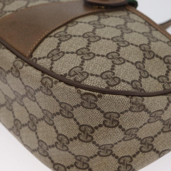 GUCCI GG Supreme Web Sherry Line Bag PVC Beige Gold 89 02 032 Auth kk618