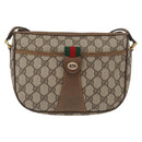 GUCCI GG Supreme Web Sherry Line Bag PVC Beige Gold 89 02 032 Auth kk618-2
