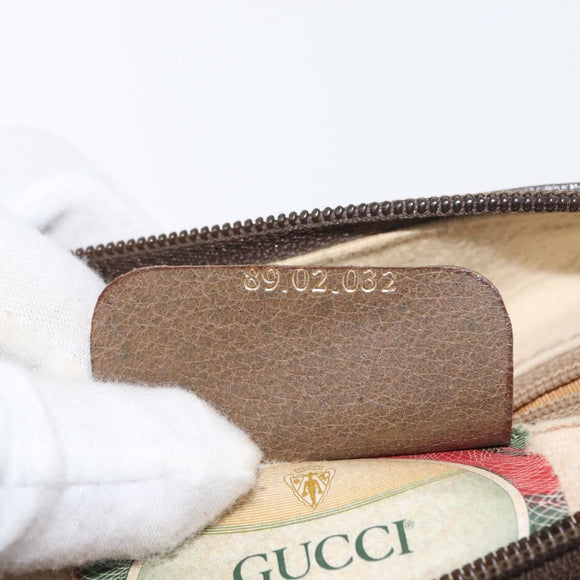 GUCCI GG Supreme Web Sherry Line Bag PVC Beige Gold 89 02 032 Auth kk618