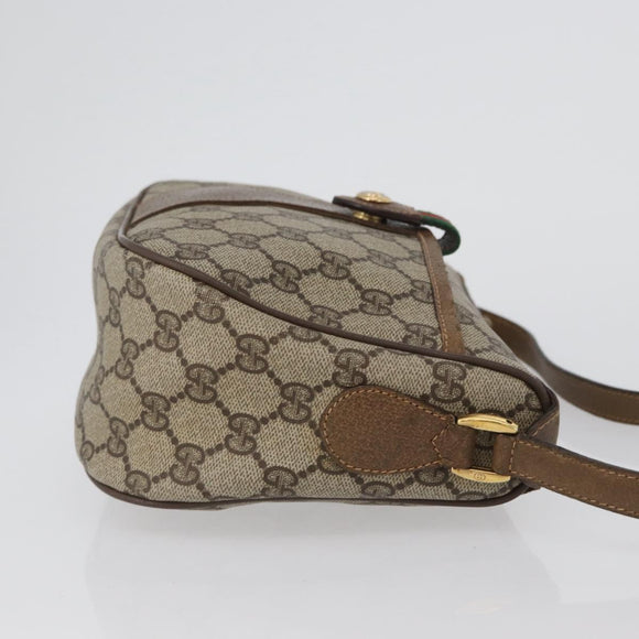 GUCCI GG Supreme Web Sherry Line Bag PVC Beige Gold 89 02 032 Auth kk618