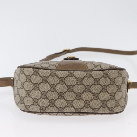 GUCCI GG Supreme Web Sherry Line Bag PVC Beige Gold 89 02 032 Auth kk618
