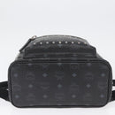 MCM Logogram Vicetos Studs Rugzak PVC Leer Zwart Auth kk619-11