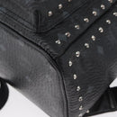 MCM Logogram Vicetos Studs Rugzak PVC Leer Zwart Auth kk619-13