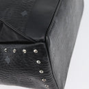MCM Logogram Vicetos Studs Rugzak PVC Leer Zwart Auth kk619-14