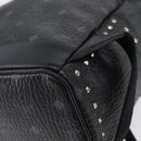 MCM Logogram Vicetos Studs Rugzak PVC Leer Zwart Auth kk619-15