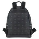 MCM Logogram Vicetos Studs Rugzak PVC Leer Zwart Auth kk619-3