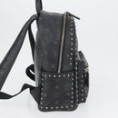 MCM Logogram Vicetos Studs Rugzak PVC Leer Zwart Auth kk619-5