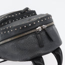 MCM Logogram Vicetos Studs Rugzak PVC Leer Zwart Auth kk619-6