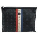 MCM Logogram Vicetos Bag PVC Leather MCM × Loveless Black Silver Auth kk620-2