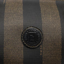 FENDI Pecan Canvas Hand Bag Black Brown Auth kk625-15