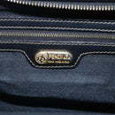 FENDI Pecan Canvas Hand Bag Black Brown Auth kk625-16