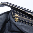 FENDI Pecan Canvas Hand Bag Black Brown Auth kk625-20