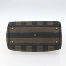FENDI Pecan Canvas Hand Bag Black Brown Auth kk625-9