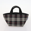 BURBERRY Nova Check Blue Label Hand Bag Nylon 2 Set Black Red Auth kk626-10