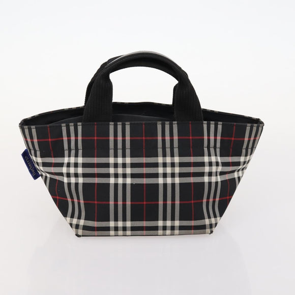 BURBERRY Nova Check Blue Label Hand Bag Nylon 2 Set Black Red Auth kk626