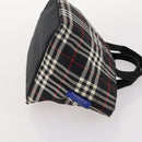 BURBERRY Nova Check Blue Label Hand Bag Nylon 2 Set Black Red Auth kk626-12