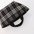 BURBERRY Nova Check Blue Label Hand Bag Nylon 2 Set Black Red Auth kk626-13