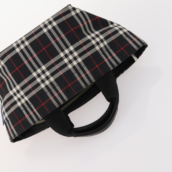 BURBERRY Nova Check Blue Label Hand Bag Nylon 2 Set Black Red Auth kk626