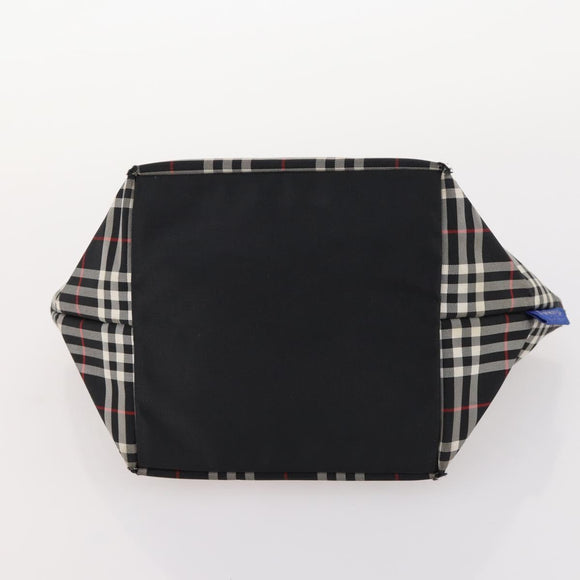 BURBERRY Nova Check Blue Label Hand Bag Nylon 2 Set Black Red Auth kk626