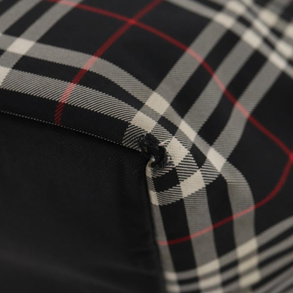 BURBERRY Nova Check Blue Label Hand Bag Nylon 2 Set Black Red Auth kk626