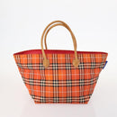 BURBERRY Nova Check Blue Label Hand Bag Nylon 2 Set Black Red Auth kk626-2