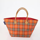 BURBERRY Nova Check Blue Label Hand Bag Nylon 2 Set Black Red Auth kk626-3