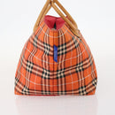 BURBERRY Nova Check Blue Label Hand Bag Nylon 2 Set Black Red Auth kk626-4