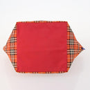 BURBERRY Nova Check Blue Label Hand Bag Nylon 2 Set Black Red Auth kk626-7
