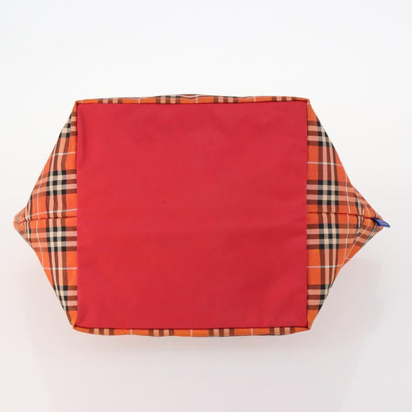 BURBERRY Nova Check Blue Label Hand Bag Nylon 2 Set Black Red Auth kk626