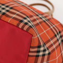 BURBERRY Nova Check Blue Label Hand Bag Nylon 2 Set Black Red Auth kk626-8