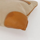 PRADA Hand Bag Canvas Beige Silver Auth kk627-15