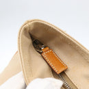 PRADA Hand Bag Canvas Beige Silver Auth kk627-18