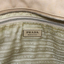 PRADA Hand Bag Canvas Beige Silver Auth kk627-19