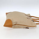 PRADA Hand Bag Canvas Beige Silver Auth kk627-4