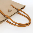 PRADA Hand Bag Canvas Beige Silver Auth kk627-7