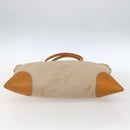 PRADA Hand Bag Canvas Beige Silver Auth kk627-5